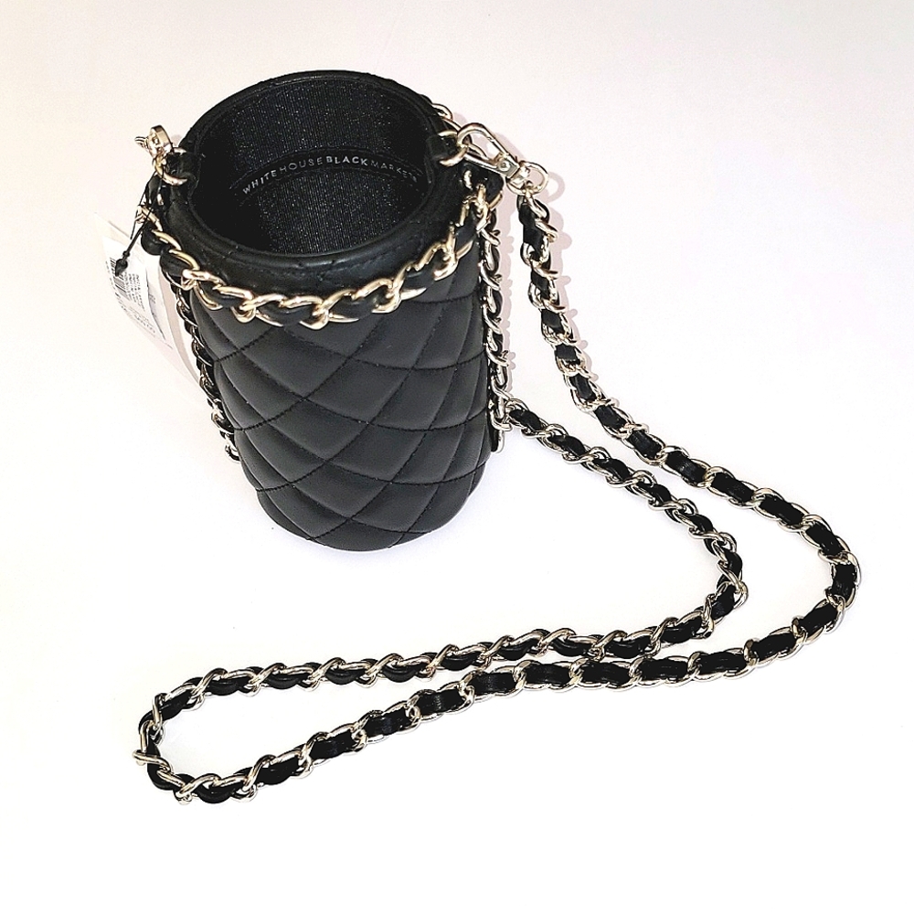 WHITE HOUSE BLACK MARKET CYLINDRICAL FAUX LEATHER MINI PURSE